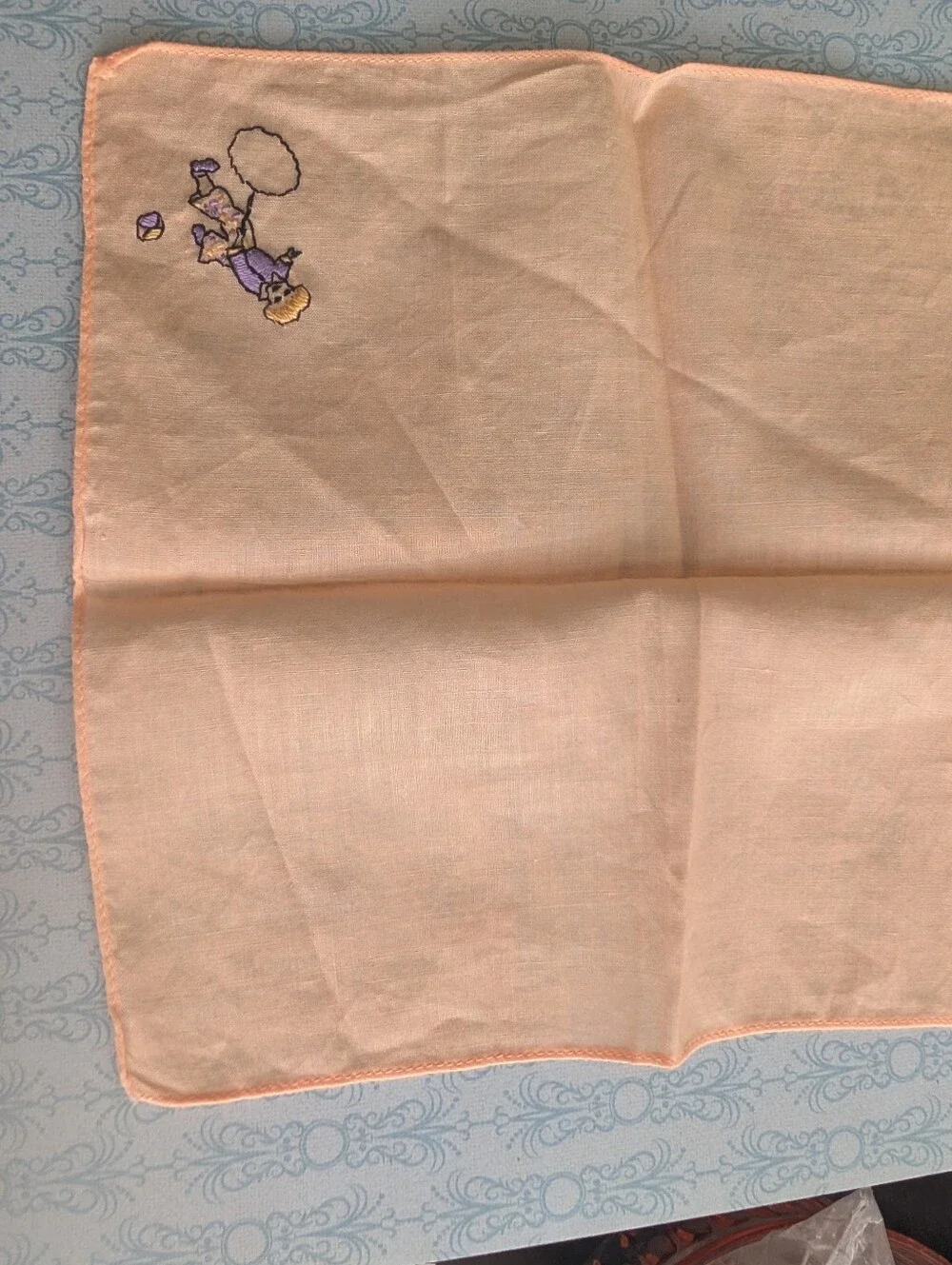 Vintage Kids Embroidered Pastel Handkerchiefs - Pink & Mint